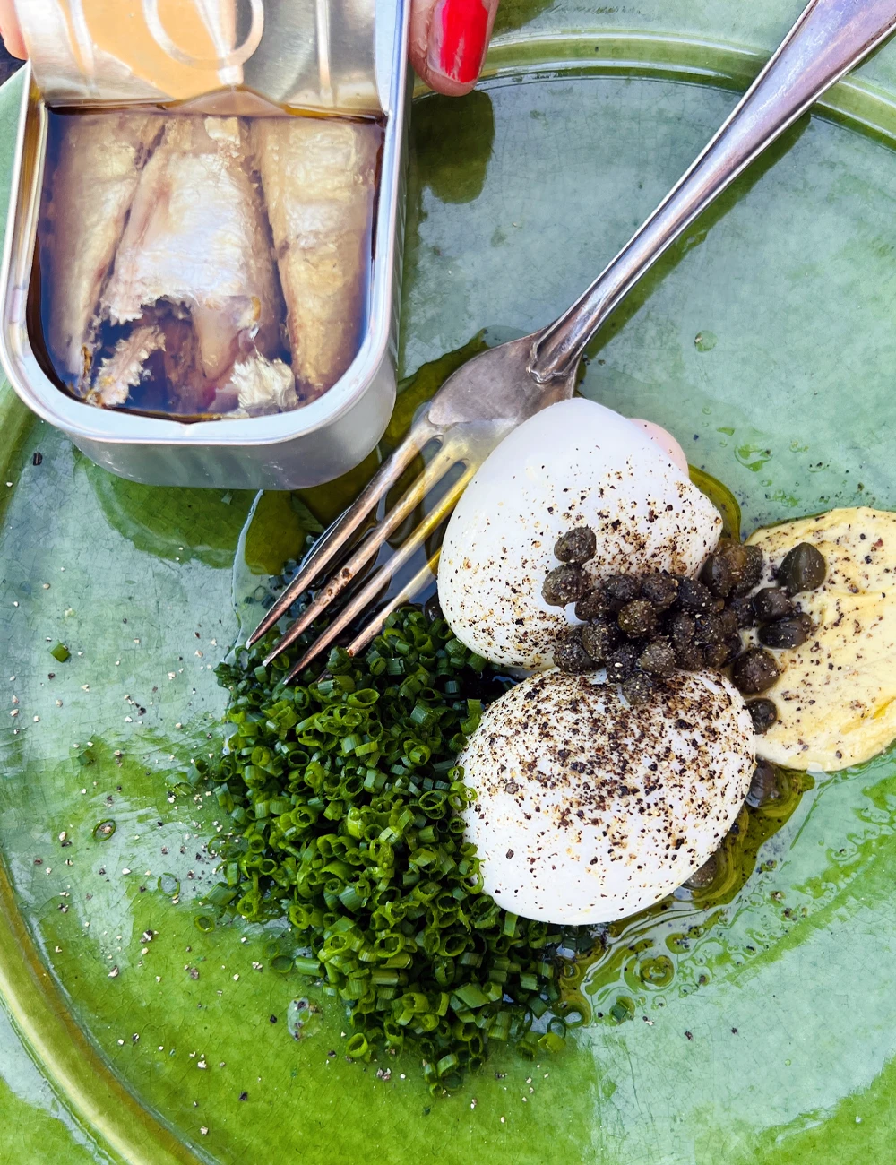 Snabb äggsallad med sardiner